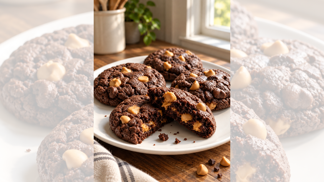 Dark Cocoa Peanut Butter Chip Cookies