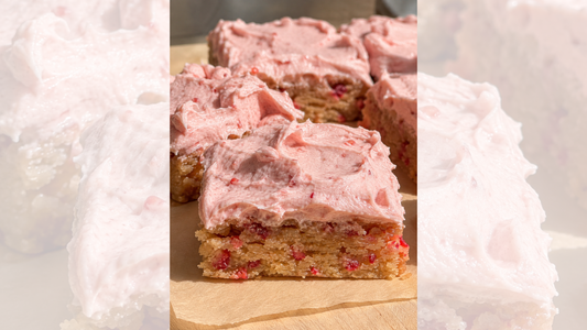 Strawberry Frosted Sugar Cookie Bars