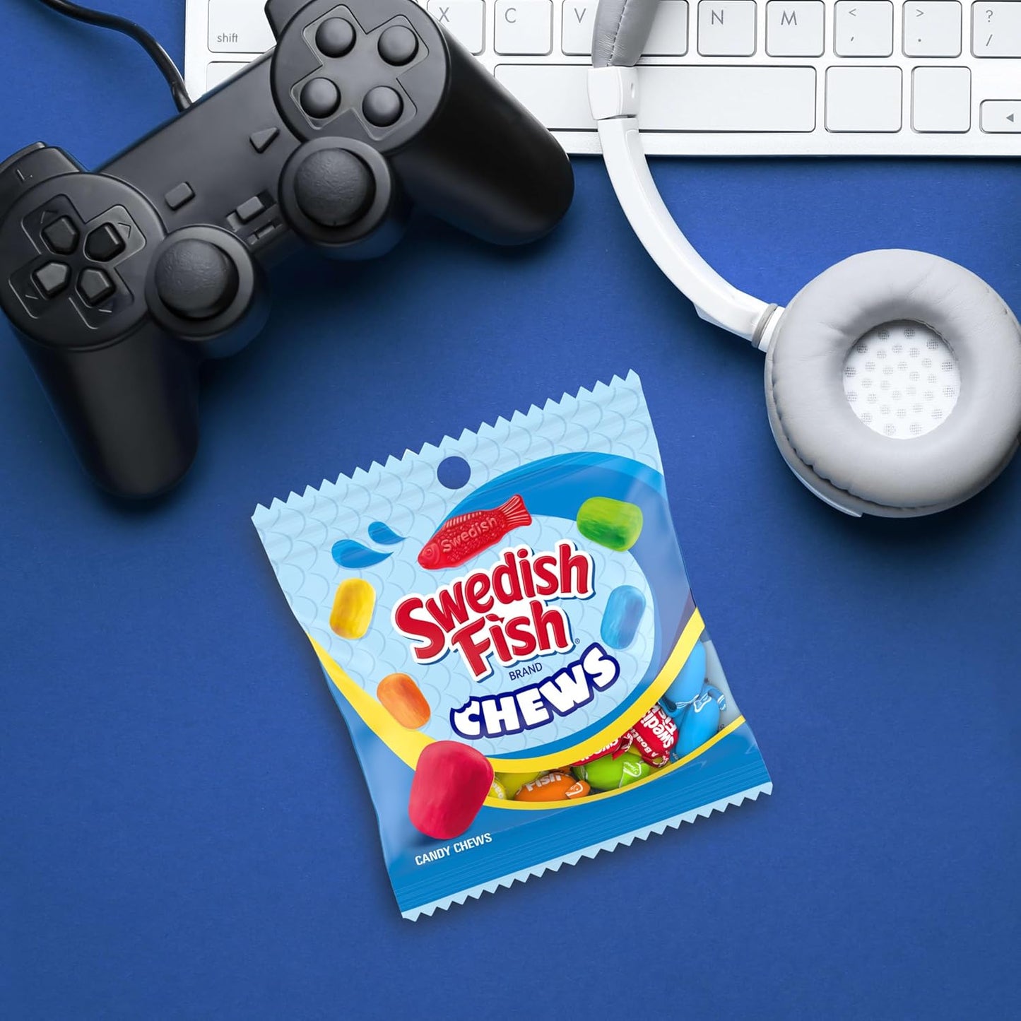 SWEDISH FISH Chews Soft & Chewy Candy, Bulk Candy, 12-2.12 Oz Bags