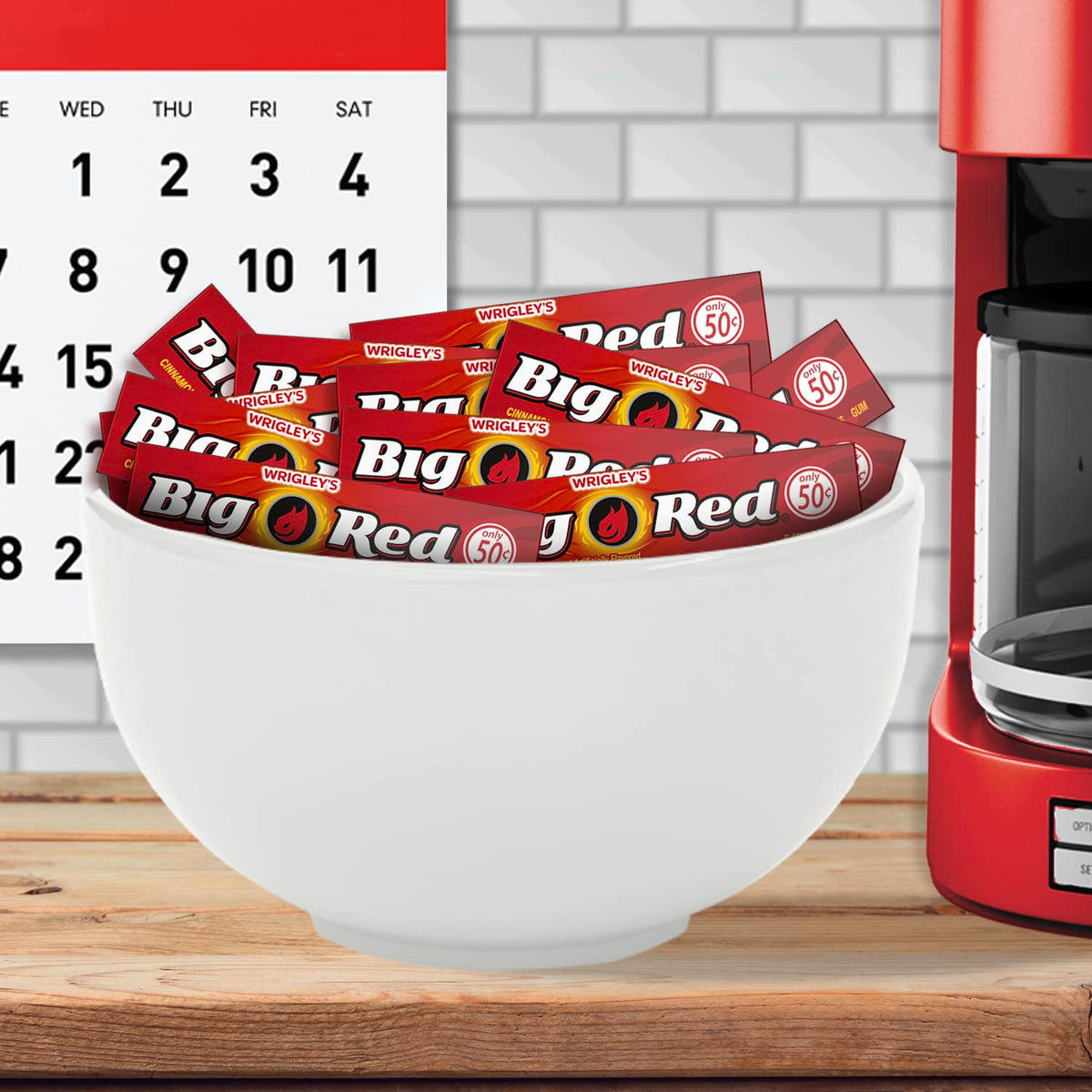 WRIGLEY'S BIG RED Cinnamon Chewing Gum Bulk Pack, 5 Sticks, 40 Count