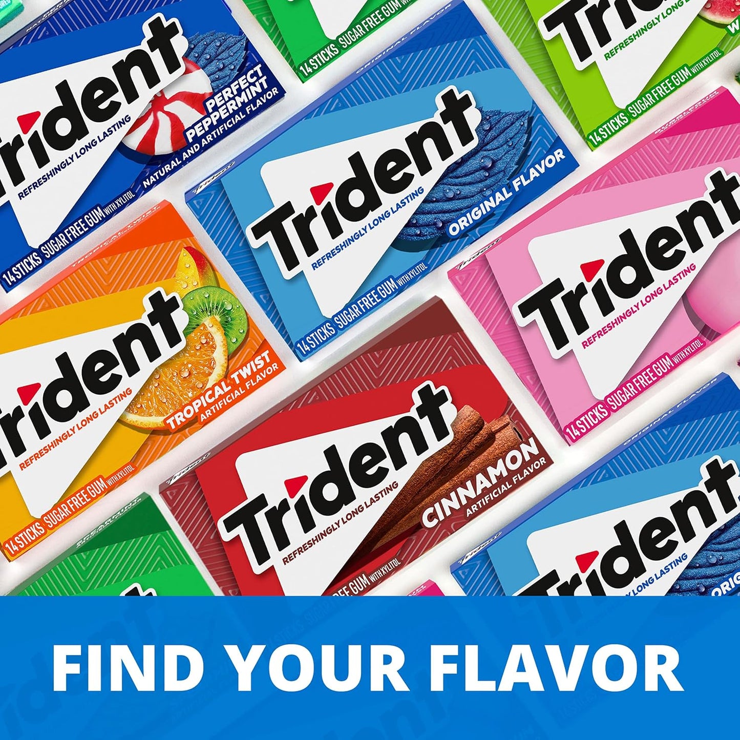 Trident Sugar-Free Gum Variety Pack – 21 Packs, 294 Pieces