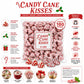 Candy Cane Kisses Peppermint Candy 2 LB Bag, Approx. 180 Individually Wrapped Pieces