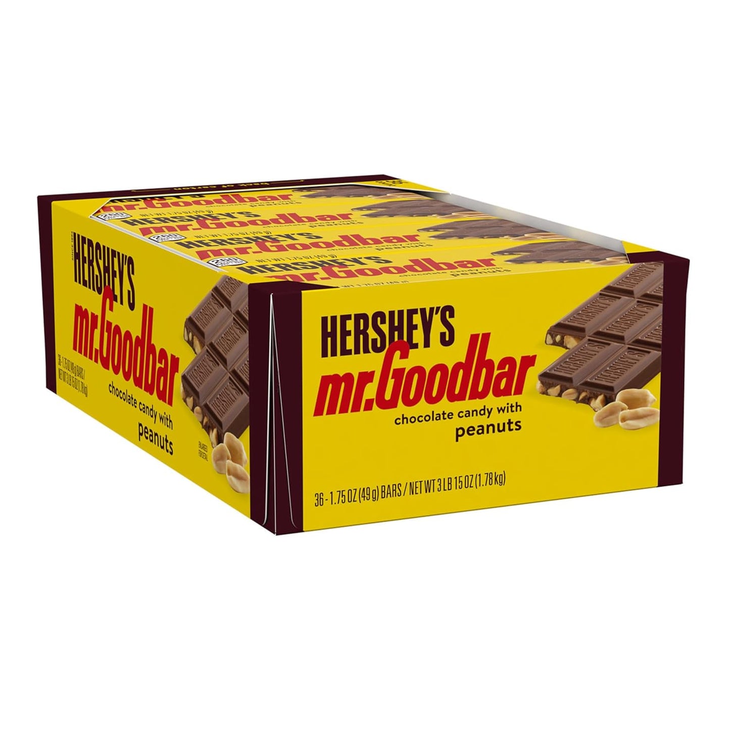 HERSHEY'S MR. GOODBAR Chocolate with Peanuts Candy Bars, 1.75 Oz, 36 Ct