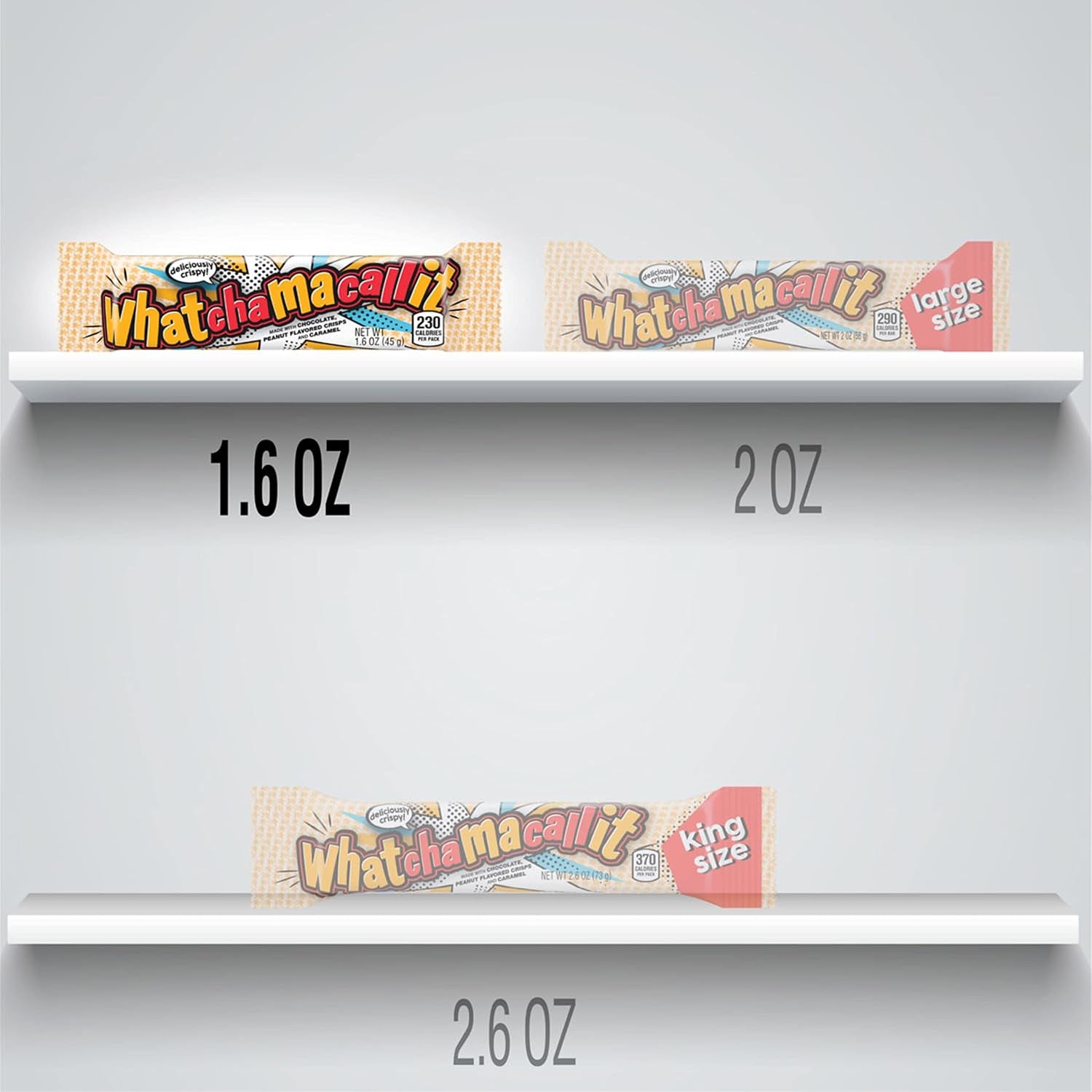 WHATCHAMACALLIT Chocolate Caramel Peanut Crisps Candy Bars, 1.6 Oz, 36 Ct 