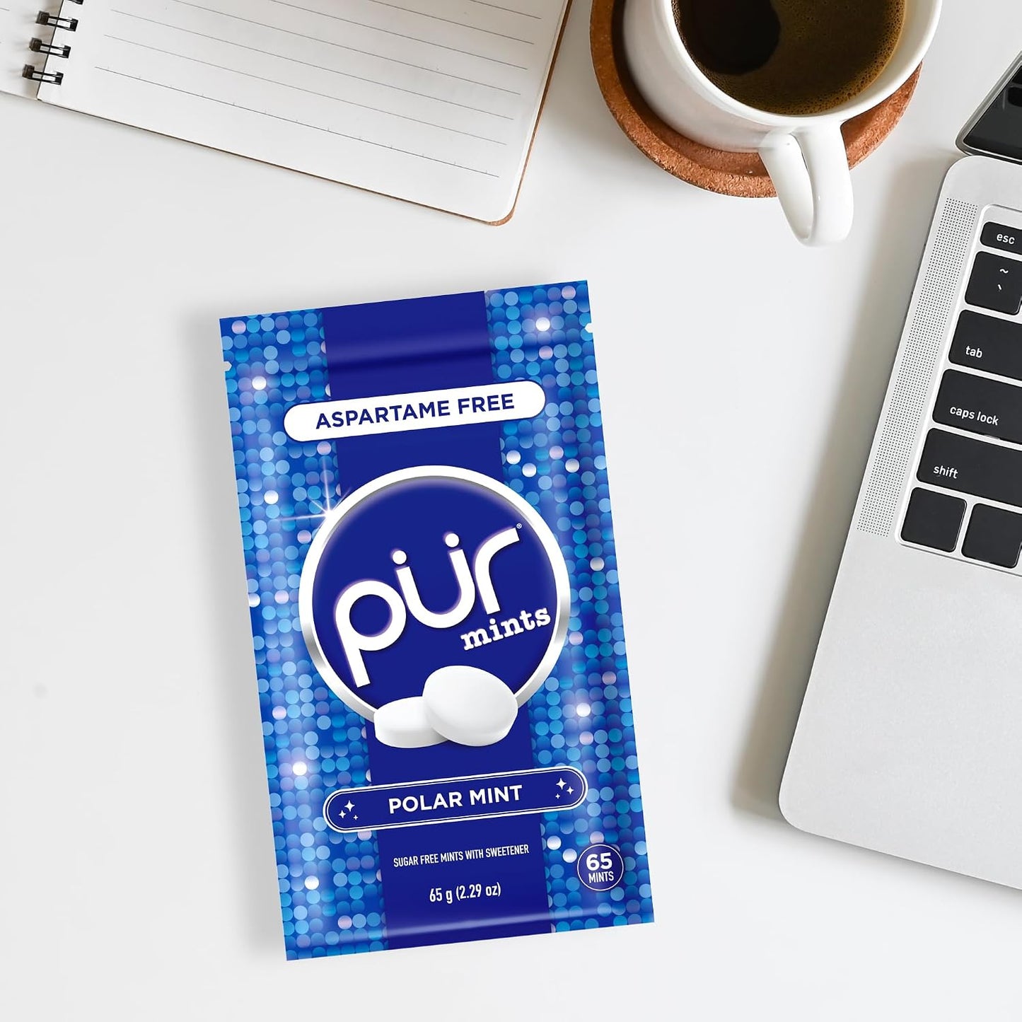 PUR Mints, Polar Mint, Xylitol Mints, No Artificial Flavor, 65 Count 