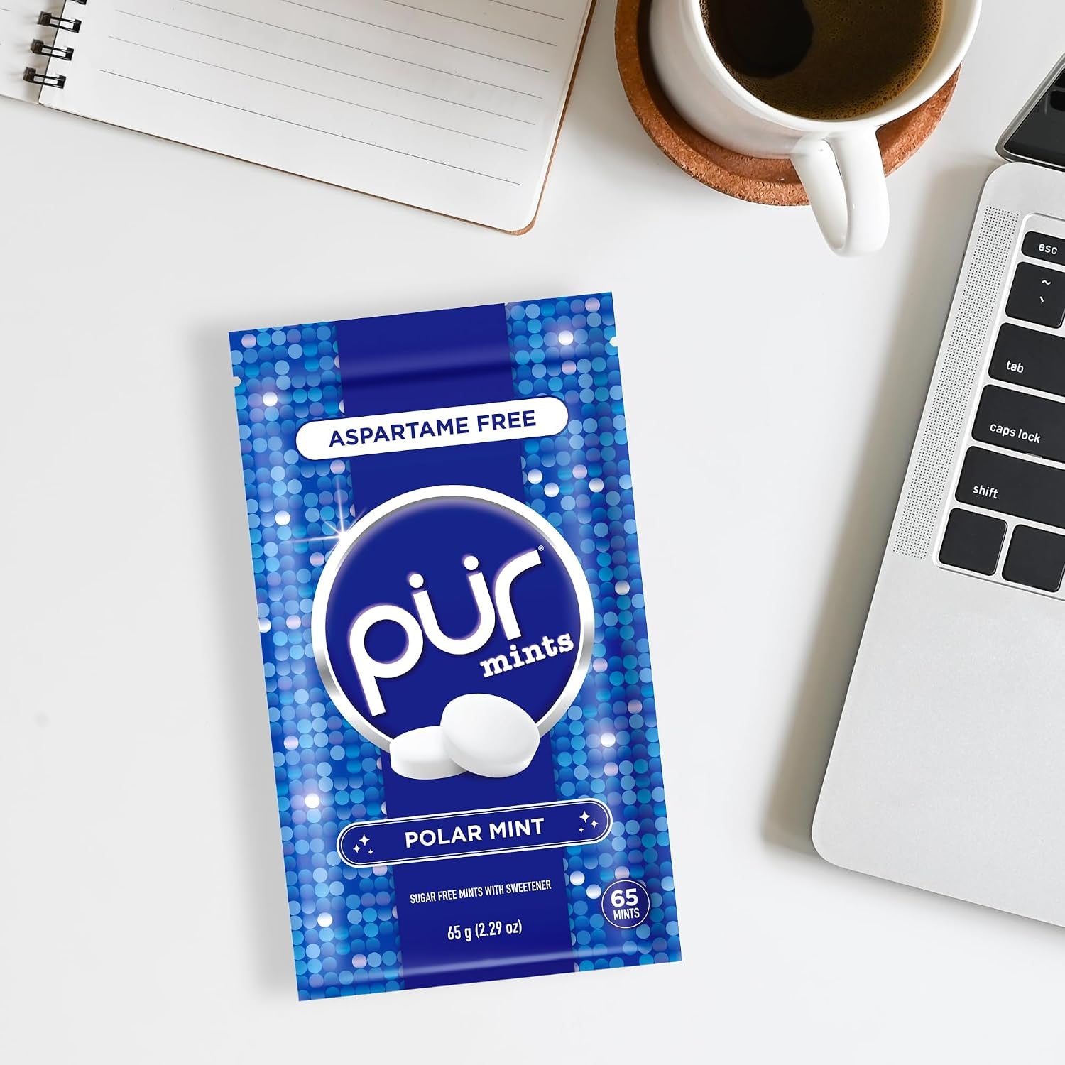 PUR Mints, Polar Mint, Xylitol Mints, No Artificial Flavor, 65 Count 