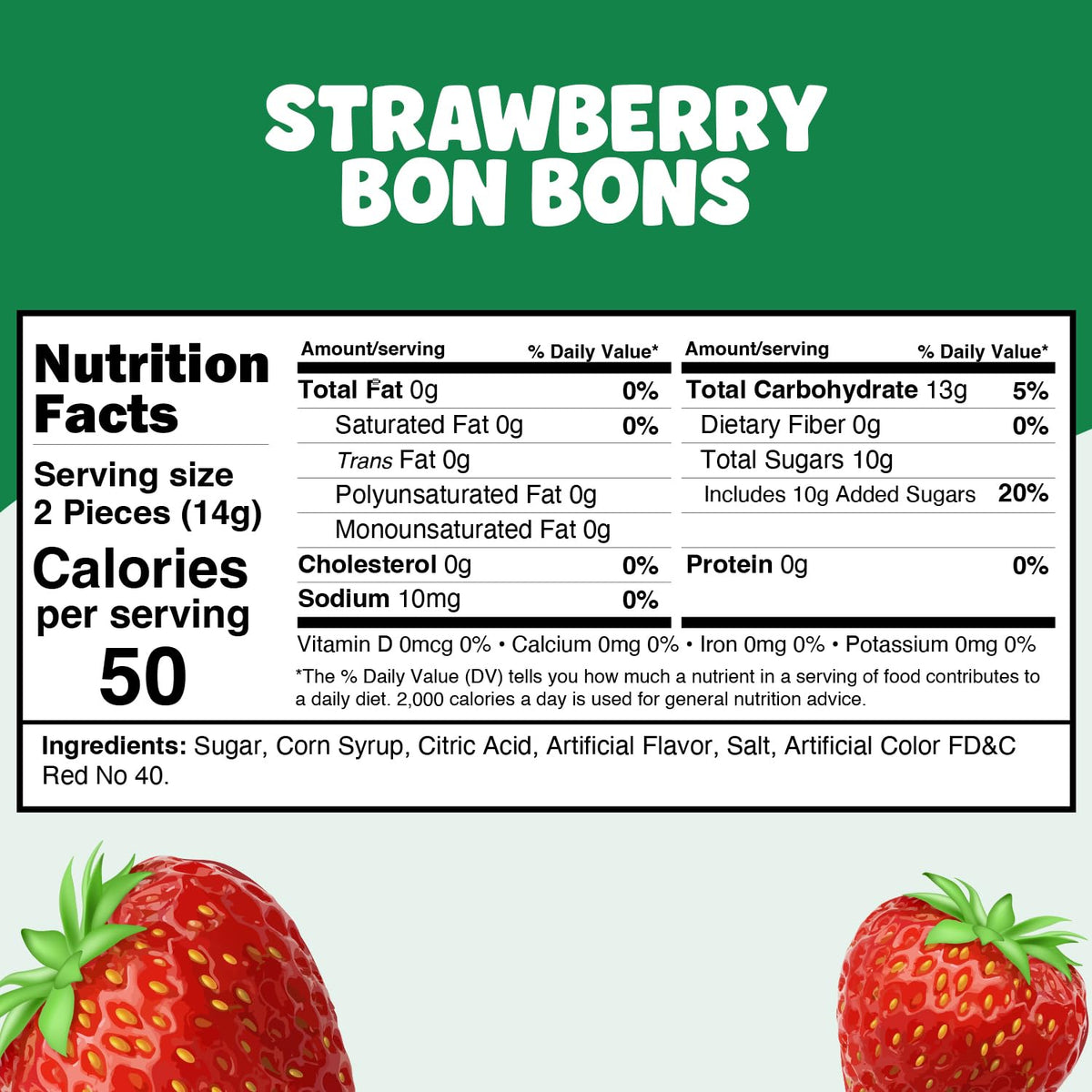 Strawberry Filled Hard Candy Bon Bons 2 Lbs Bulk Pack - Individually Wrapped Fruit-Filled Candy, Classic Strawberry Hard Candy for Office Treats, Parties, and Snacks
