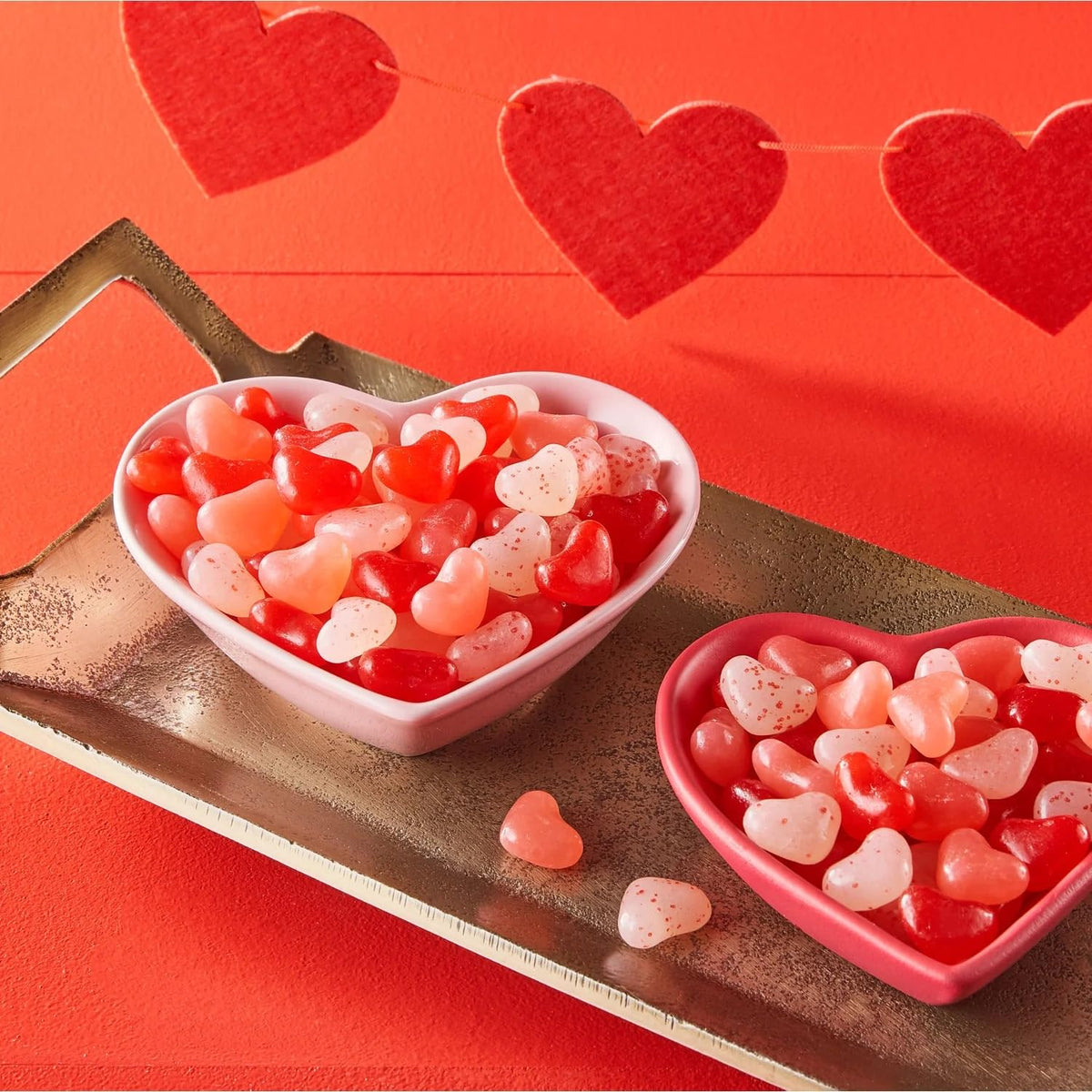 Bulk Heart Shaped Jelly Beans Valentine’s Day Candy 3 Pound - Assorted Fruit Flavors, Festive Red & Pink Candy Hearts