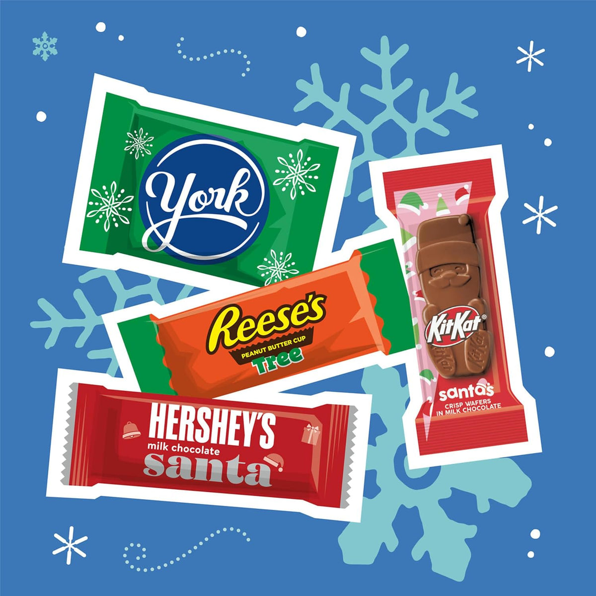HERSHEY'S, REESE'S, YORK Assorted Chocolate Christmas Candy, 32.45 Oz