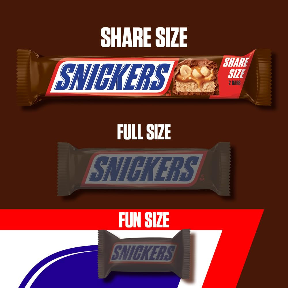 SNICKERS Original Milk Chocolate Candy Bar Share Size, 3.29 Oz