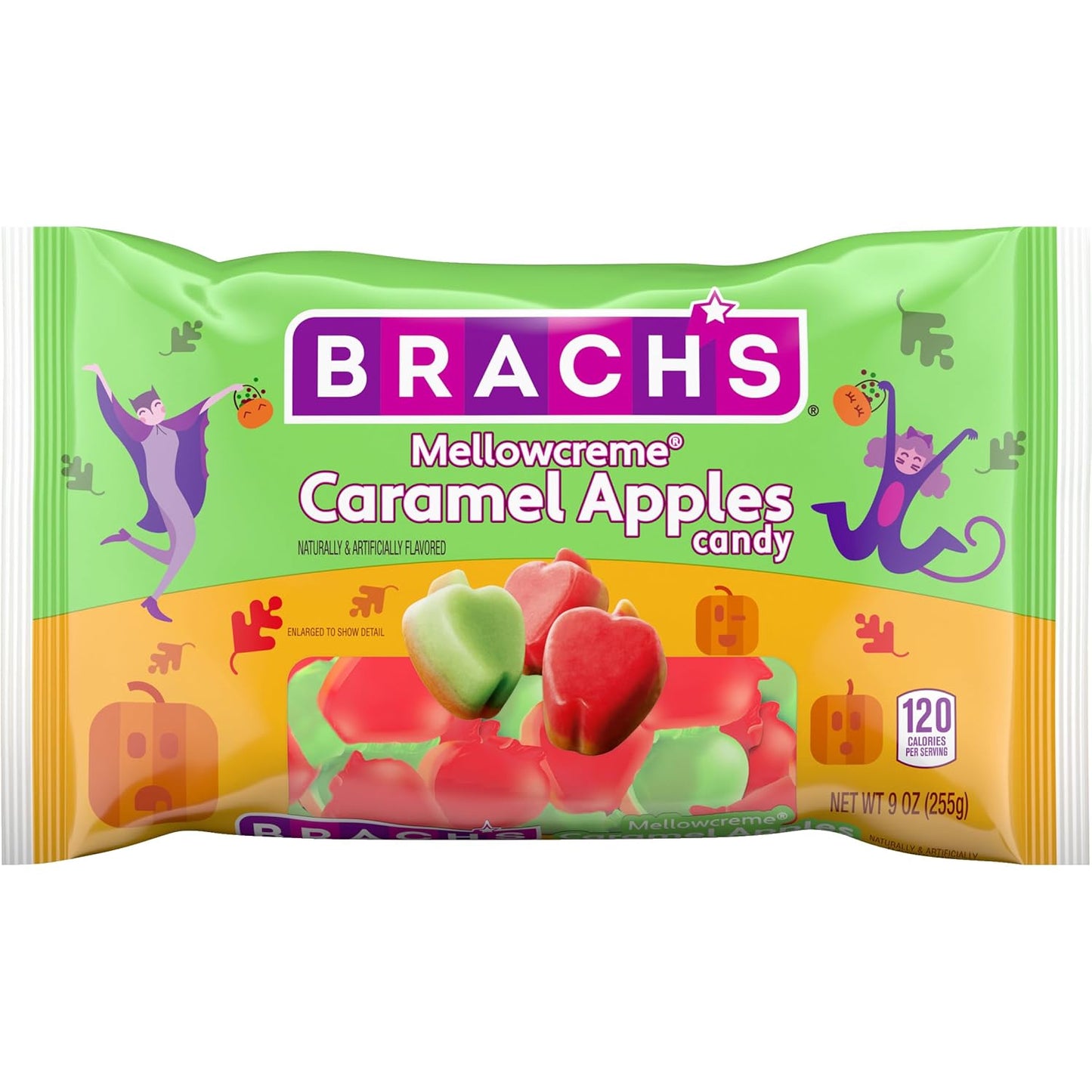 Brach's Mellowcreme Caramel Apples, Halloween Candy, 9 Oz Bag