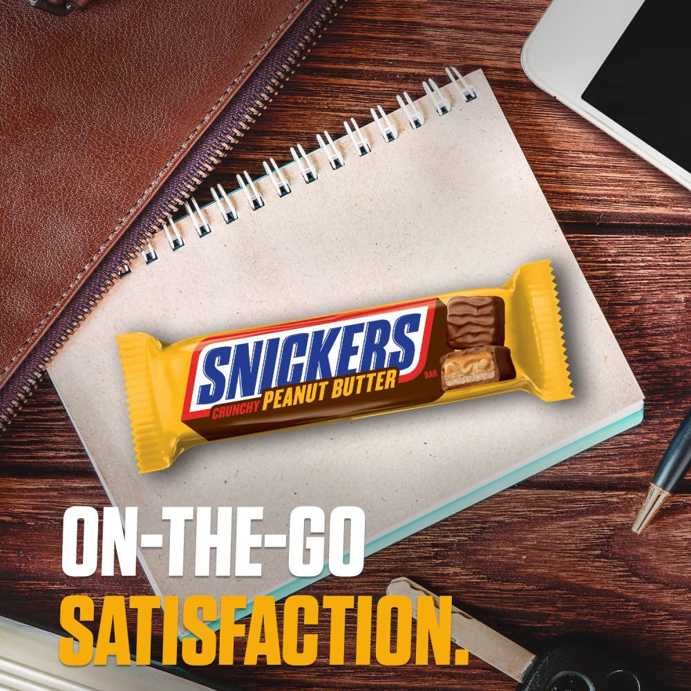 SNICKERS Peanut Butter Squared Singles Size Chocolate Candy Bars Individually Wrapped Chocolate 18-Count Box