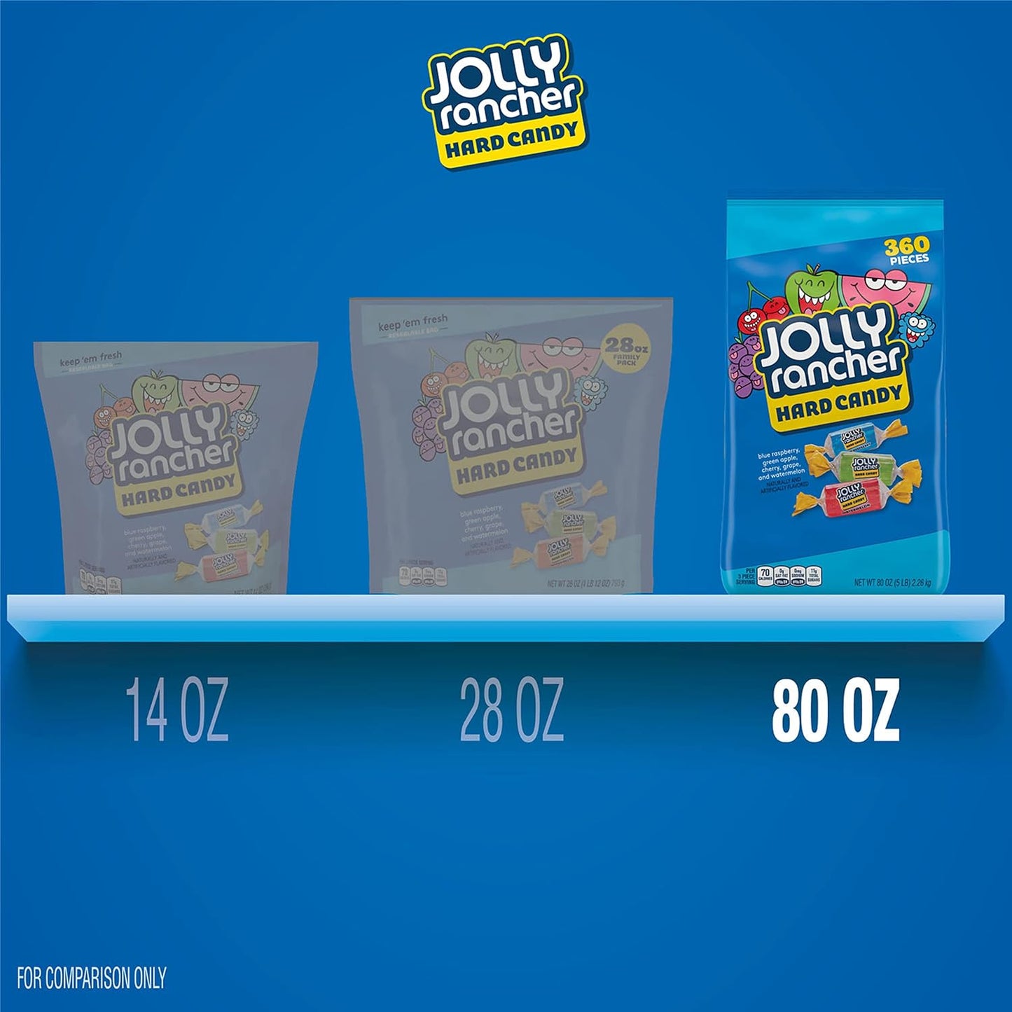 JOLLY RANCHER Assorted Fruit Flavored Hard Candy Bulk Bag, 5 Lb