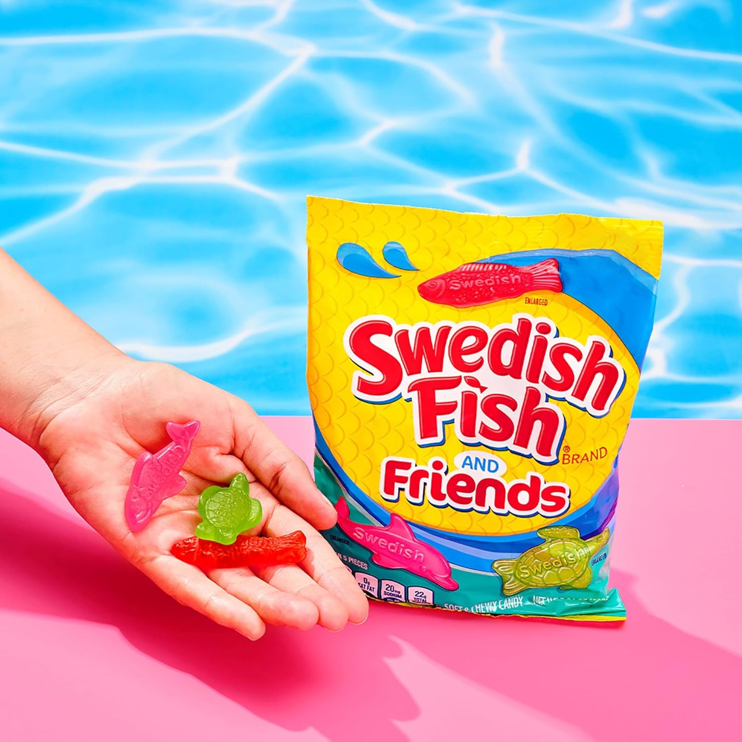SWEDISH FISH and Friends Soft & Chewy Gummy Candy, Bulk Candy, 12-3.59 Oz Bags