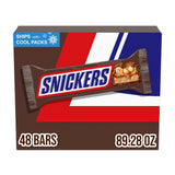 SNICKERS Full Size Bulk Milk Chocolate Candy Bars, 1.86 Oz Bar, 48 Ct Box
