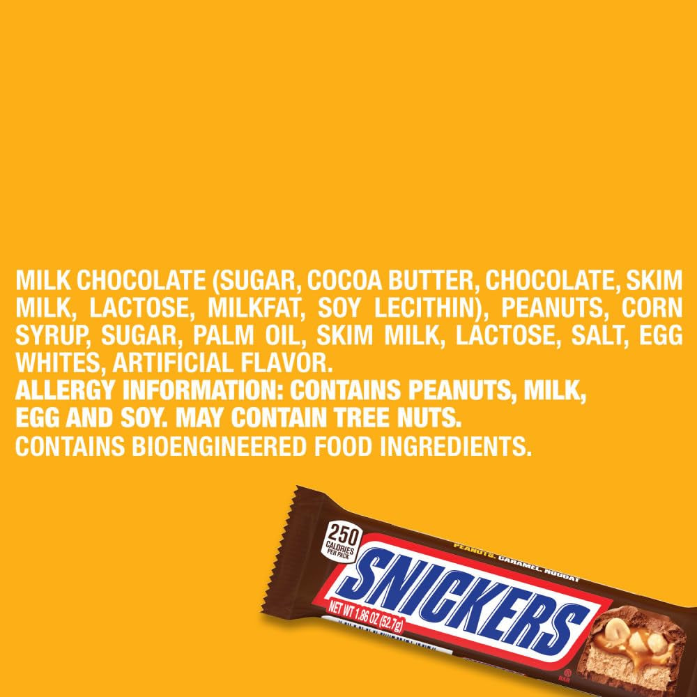 SNICKERS Milk Chocolate Candy Bar, NFL Football Snacks, 1.9 Ounce