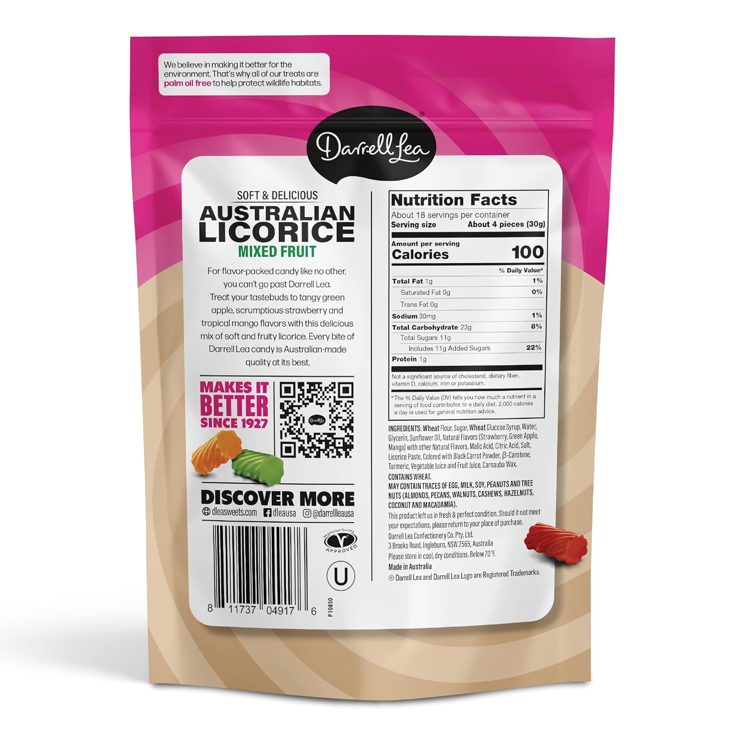 Darrell Lea Family Size Soft Australian Licorice, Made in Australia (Mixed Fruit, 20 Ounce)