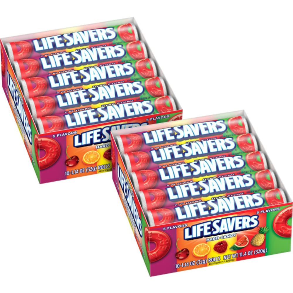 LIFE SAVERS 5 Flavors Hard Candy, Bulk, 1.14 Oz Roll, 20 Pack