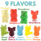 2 Christmas Gummy Bears, 2 Sweet and Sour Reindeer Gummies, Assorted Flavors, Sharable Bags, 4 Ounces (Pack of 4)