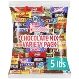 Chocolate Assorted Candy Variety Pack - 5 Lb Bulk - Individually Wrapped Mixed Candy Bag