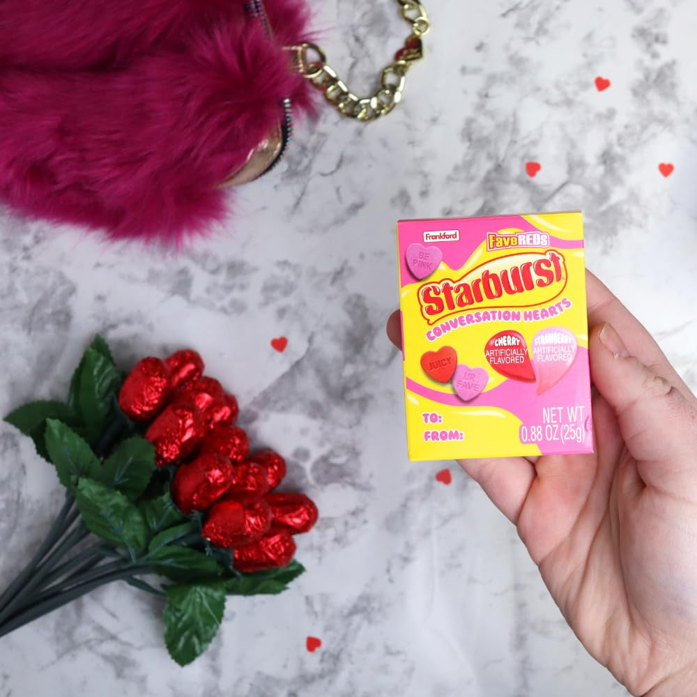 Starbursts Conversation Hearts, Classic Valentine's Day Candy (Pack of 4)