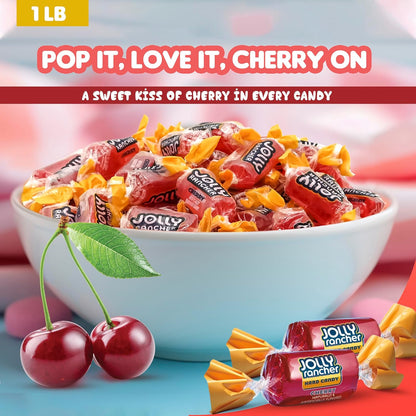 Cherry Jolly Ranchers Hard Candy – Original Flavor – 1 LB Bulk Bag (Approx. 75 Pieces)