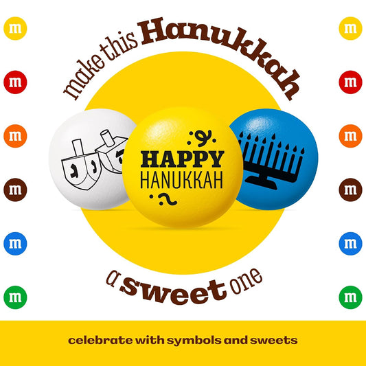 M&M'S Hanukkah Milk Chocolate Candy, Blue, Yellow, White, 2 Lb Bulk Bag