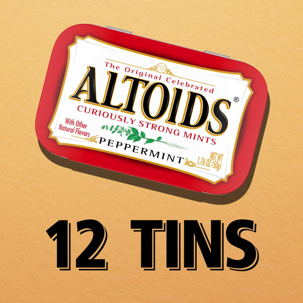 Altoids Classic Peppermint Breath Mints, 1.76 Ounce (Pack of 12)