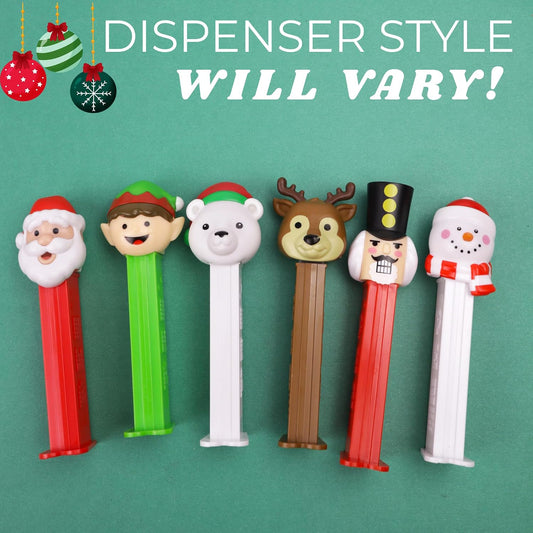 PEZ Christmas Candy Assorted Character Dispensers with Refills, Pack of 3