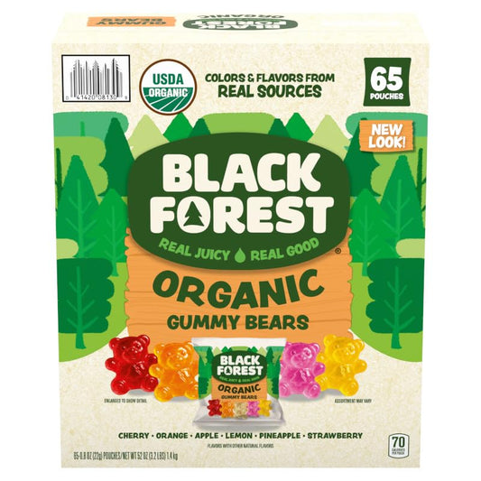 Black Forest USDA Organic Gummy Bears - 65 Pouches - .0.8Oz Each