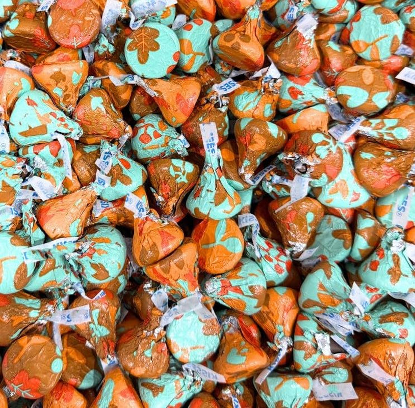 Thanksgiving Candy Foil Wrapped Milk Chocolates 1 Lb - Fall Themed Milk Chocolate Candy - Approx 100 Pieces