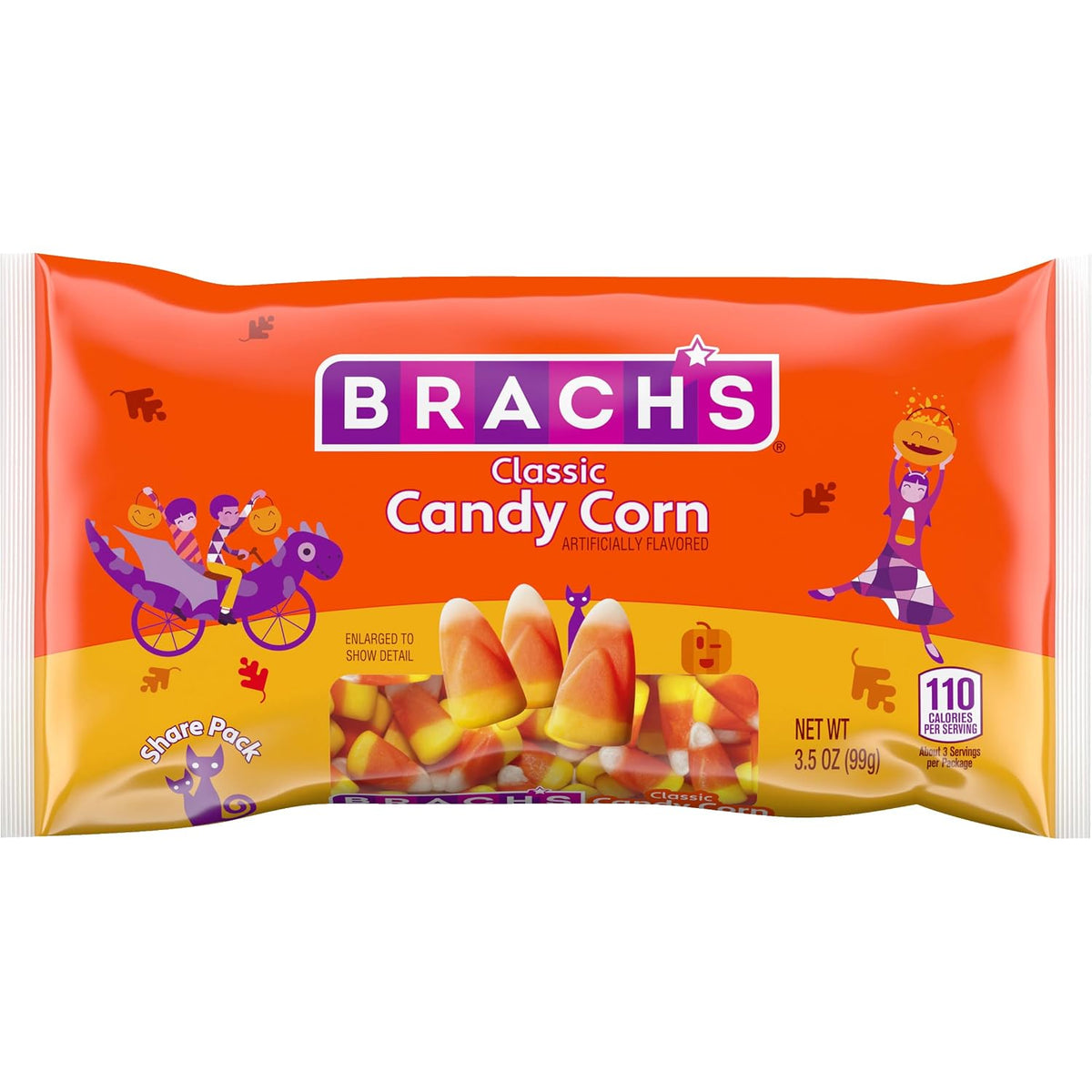 Brach'S Classic Candy Corn Share Pack, Halloween Candy, Classic Fall Treats, 3.5 Ounce Bag