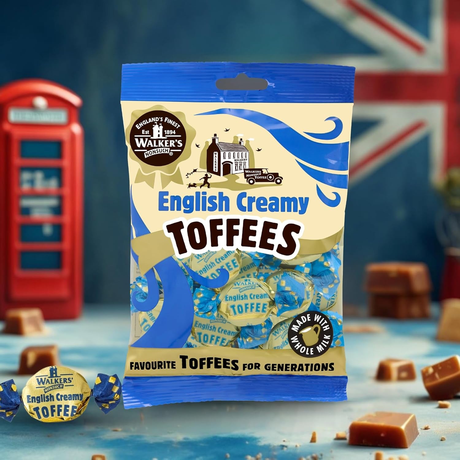 Walkers' Nonsuch English Creamy Toffees with Whole Milk & Butter 5.29 Oz (150G)