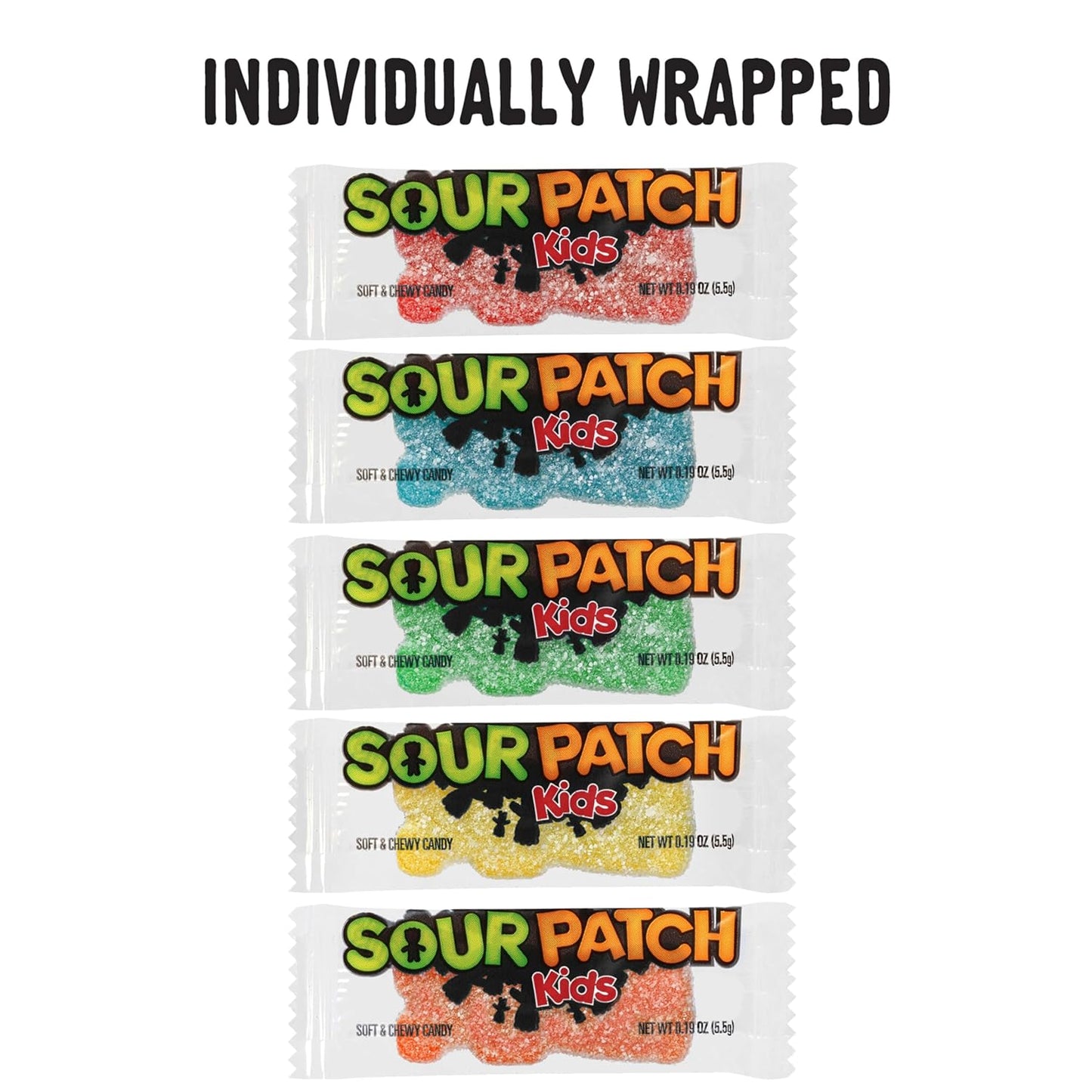 SOUR PATCH KIDS Big Kids Soft & Chewy Gummy Halloween Candy, 100 Ct