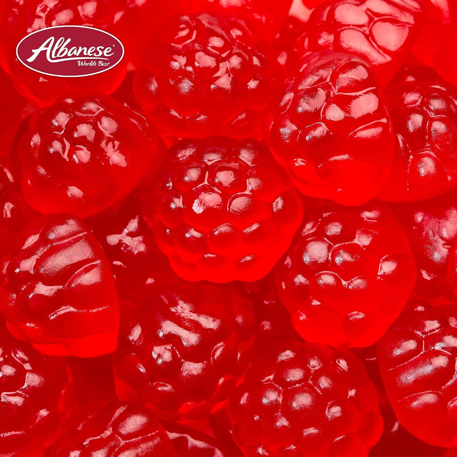 Albanese Candy, Berry Red Gummi Raspberries, 5-Pound Bag 