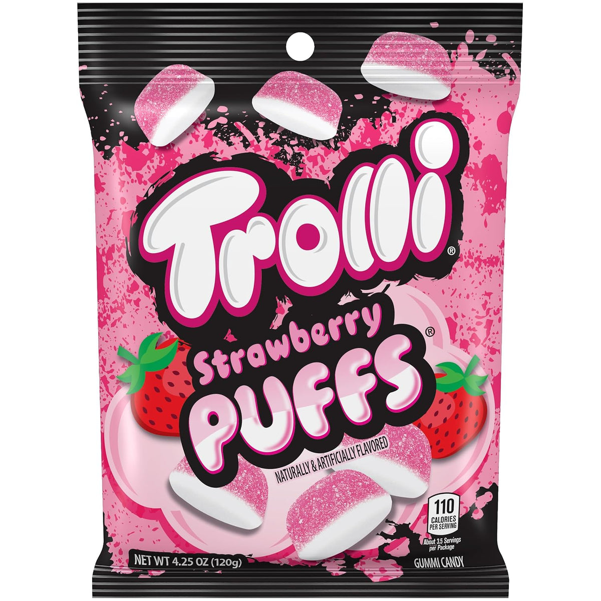 Trolli Strawberry Puffs Sour Gummy Candy, 4.25 Oz, 12 Pk