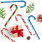 Christmas Candy Canes Tutti Frutti, Blue/White Peppermint, Red and White Cherry Mix Flavors - Bulk Candy Canes Individually Wrapped for Family Holiday Indulgement, Candy Cane Gift Set (50 Count)