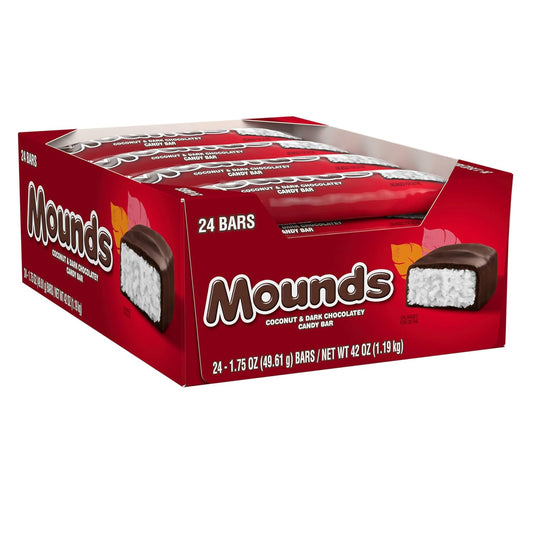 MOUNDS Coconut & Dark Chocolatey Candy Bars, 1.75 Oz, 24 Ct
