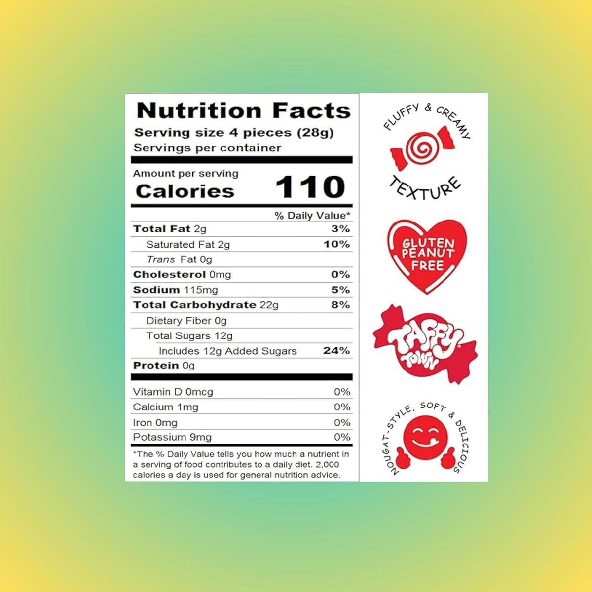 Premium Tropical Salt Water Taffy, 6 Flavors, Soft Chewy Candy, 16 Oz