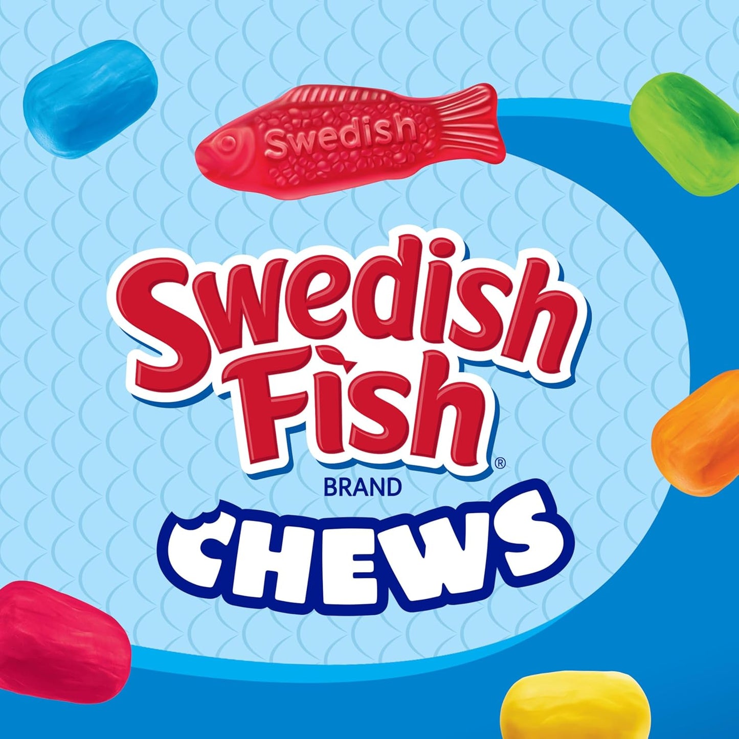 SWEDISH FISH Chews Soft & Chewy Candy, Bulk Candy, 12-2.12 Oz Bags