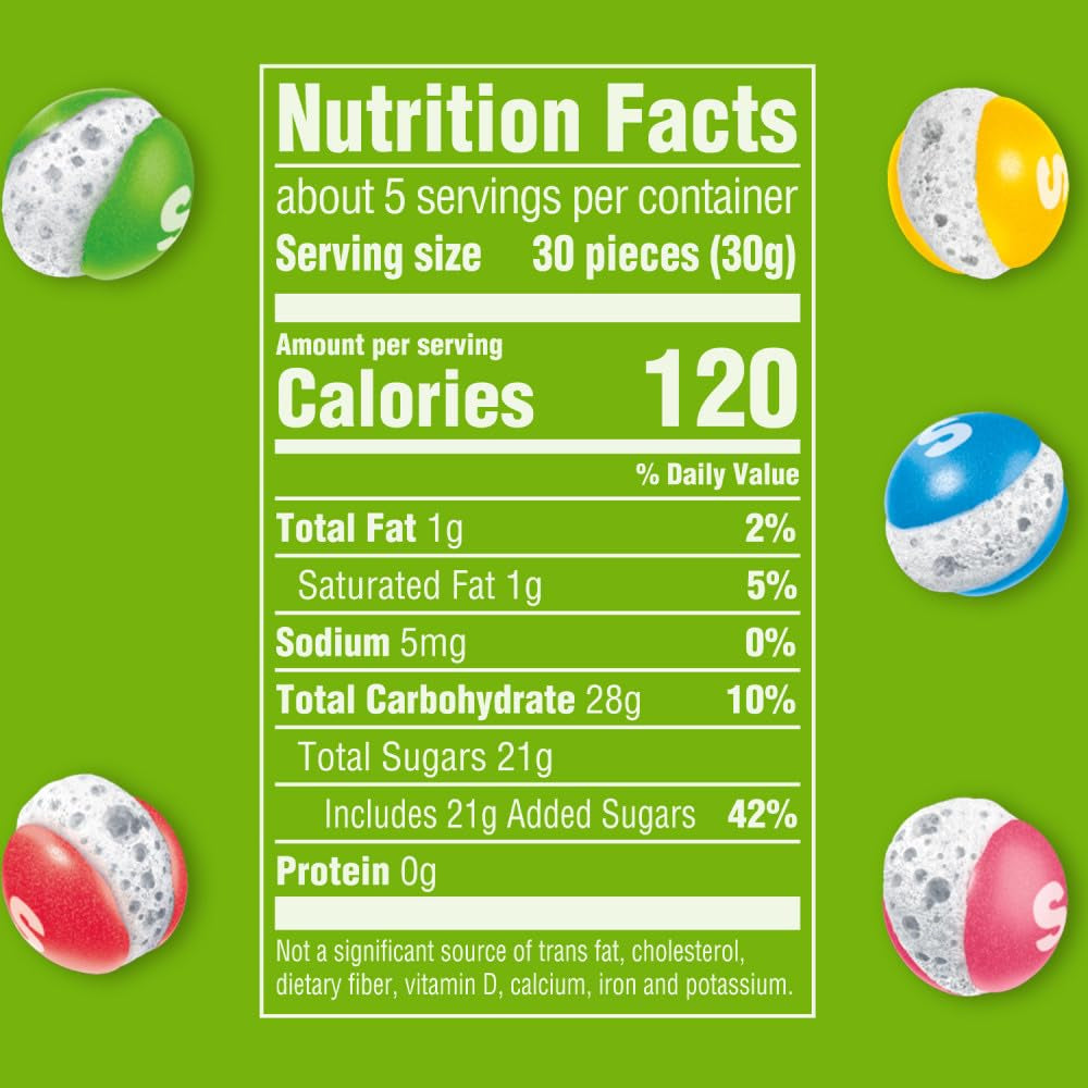 Skittles, Pop'D Sour Freeze Dried Candy Assortment, Resealable, 5.5 Ounce