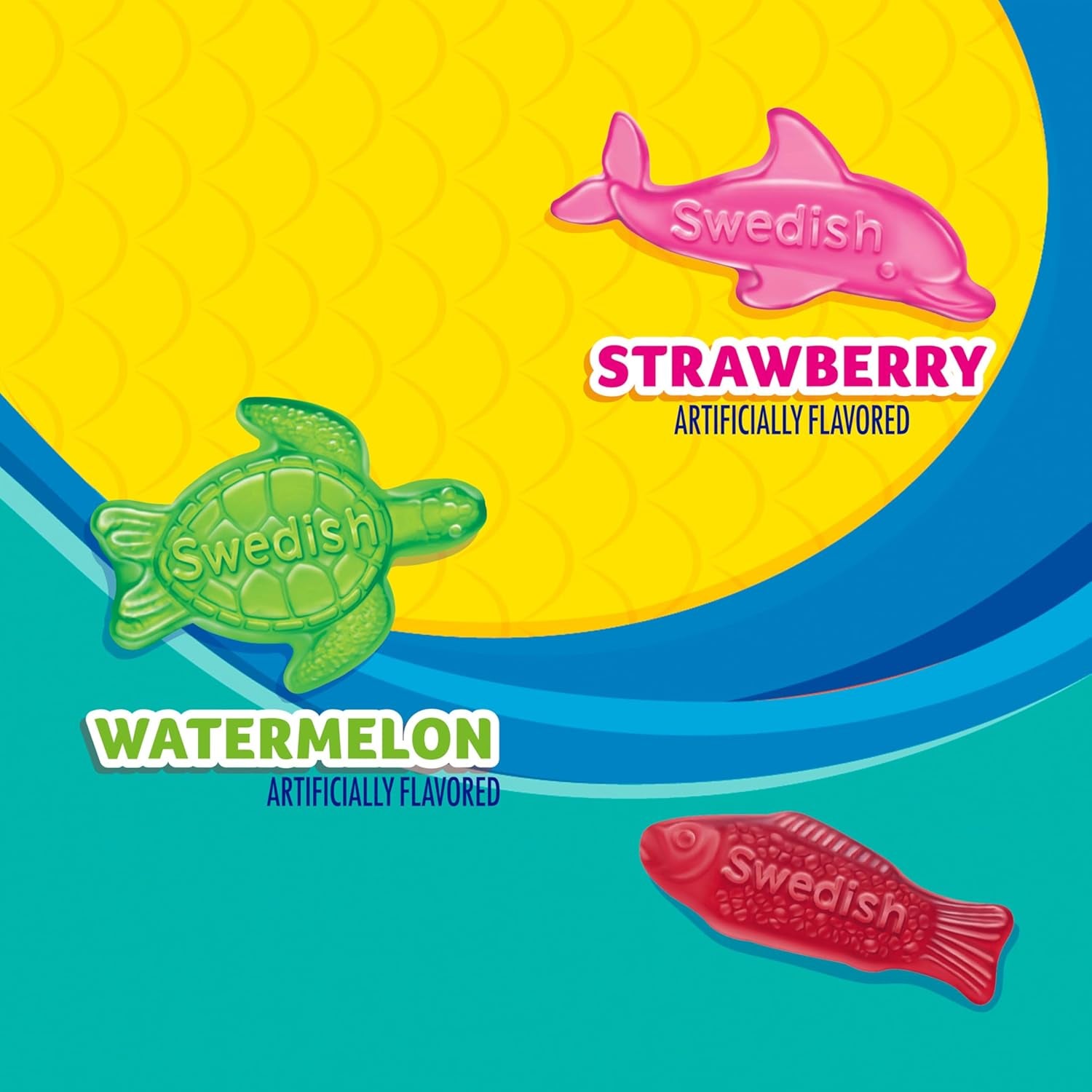 SWEDISH FISH and Friends Soft & Chewy Gummy Candy, Bulk Candy, 12-3.59 Oz Bags
