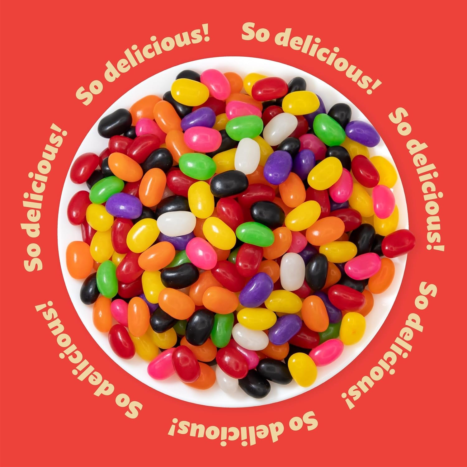 Jelly Beans, Chewy Candy, Assorted Flavors, 2 Lb Bag | Lemon, Lime, Cherry, Orange, Strawberry, Pineapple, Grape, Licorice