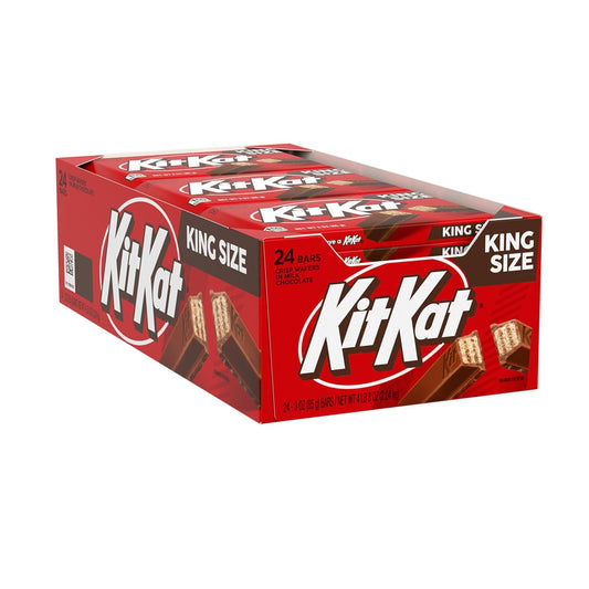 KIT KAT Milk Chocolate Wafer King Size, Candy Bars, 3 Oz (24 Count)