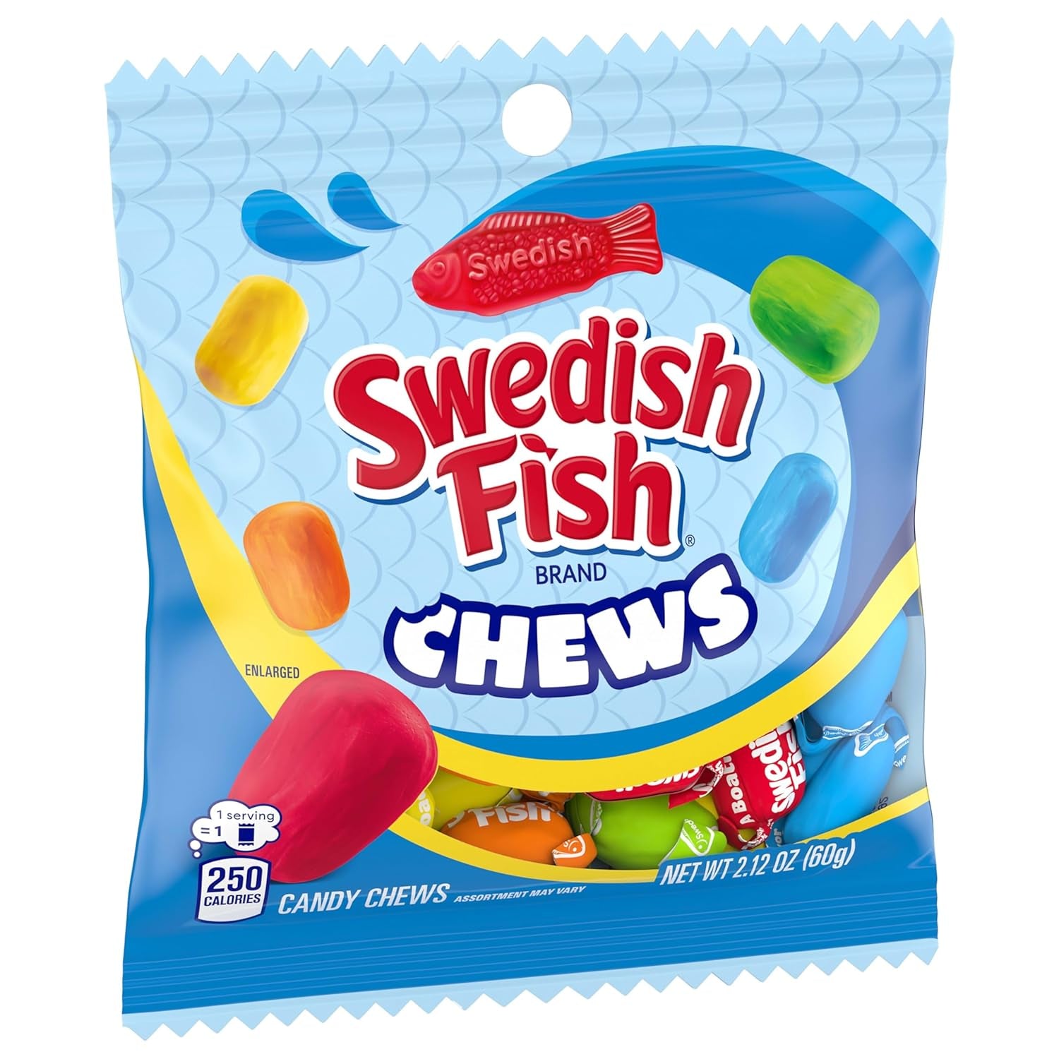 SWEDISH FISH Chews Soft & Chewy Candy, Bulk Candy, 12-2.12 Oz Bags