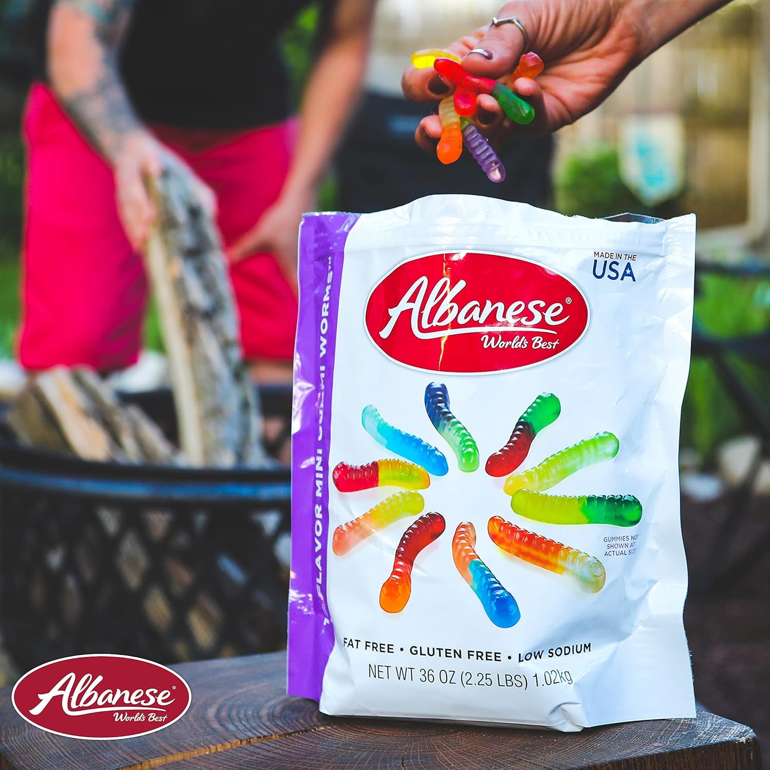 Albanese World's Best 12 Flavor Mini Gummi Worms | 36Oz Bag of Gummy Candy