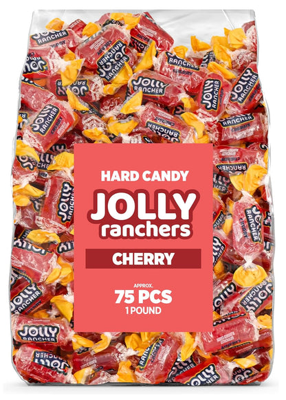 Cherry Jolly Ranchers Hard Candy – Original Flavor – 1 LB Bulk Bag (Approx. 75 Pieces)