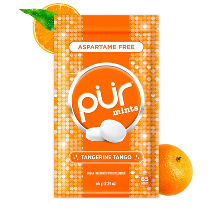 PUR Mints, Tangerine, Xylitol Mints, No Artificial Flavor, 65 Count 