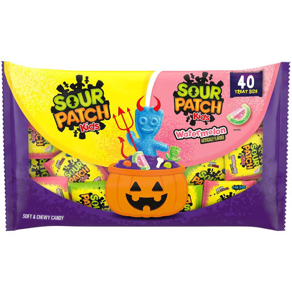 SOUR PATCH KIDS Soft & Chewy Gummy Halloween Candy Variety Pack, 40 Ct