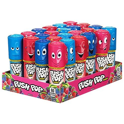 Push Pop Candy Lollipops - Individually Wrapped Variety Candy Party Pack - 24 Count